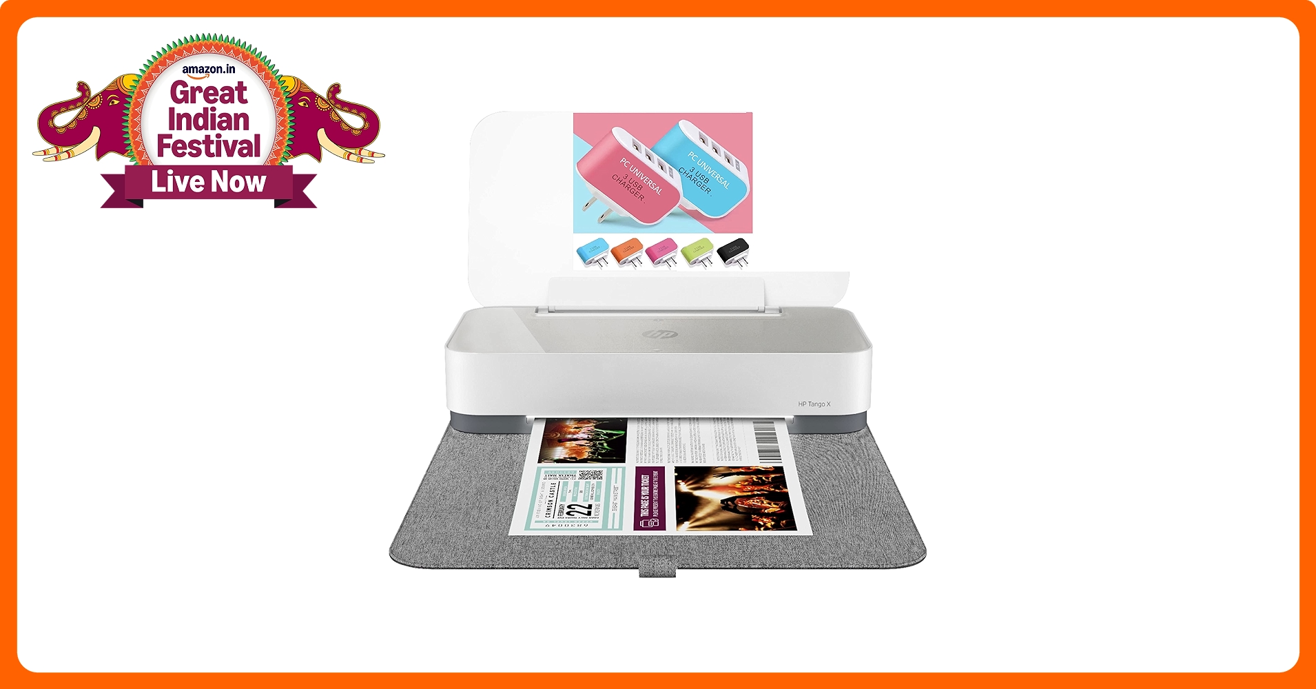 Universal HP Tango X Smart Wireless Printer with Indigo